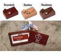 32 GB Memory Stick with Engraving of Your Choice and Gift Box Wooden Wedding Rings Engagement bamboo