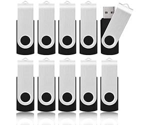 32 GB USB 3.0 Stick 10Pack, KOOTION Bulk USB 3.0 Flash Drive Swivel 32 GB Memory Stick Pen Drive Thumb Drive Jump Drive Computer Data Storage (10Pack Black)