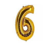 32" Giant Gold Foil Number Balloon (Number 6)