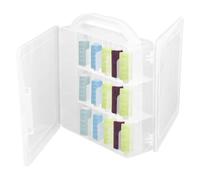 32 Grids Sewing Organizer, Double Sided Thread Box Storage with 30 Small and 2 Large Grids, Portable Clear Plastic Organizer Box for Embroidery and Sewing Threads, Embroidery Floss, Crafts, Small Toys
