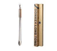 32" Heavy Duty Fire Tongs - Extra Long Log Grabber for Grill, Fire Pit, Pizza Oven & Campfire | Handmade South African Rust Resistant Stainless Steel Firewood Tongs with Wood Handle | Donkey Long Tong