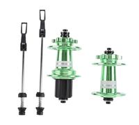 32 Holes Cycle Hubs Aluminum Alloy Uni Directional Planetary Gears Quick Release Hub Front 2 Hubs Rear 4 Hubs for Mountain Biking Enthusiasts (Green)