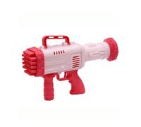 32 Holes Rocket Launcher Bubble Gun for Kids & Adults - Automatic Bazooka Machine with Bubble Solution & Tray | Electric Gatling Bubble Blaster Toy for Outdoor Summer Parties, Fun (PINK)