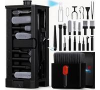 32 in 1 Cell Phone Cleaning kit with Charging Port Cleaner,Stylus Pen,SIM Tool,Keyboard Brush,Speaker Brush,Electronic Cleaning kit for iPhone,AirPods,iPad,Keyboard,MacBook,Earbud,Camera Lens(Black)