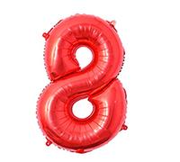 32-In Number Balloon Decorative Aluminum Foil Balloon Birthday Wedding Party Holiday Gift Decoration Style 8, red