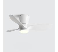 32 Inch 3-Blade Ceiling Fan with Lights, Remote Control, Silent Operation, Modern Imitation Wood Flush Mount for Bedroom & Living Room - Elegant Small Ceiling Fan