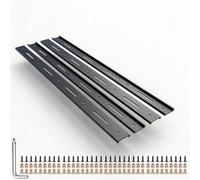 32 Inch C Channel Steel Support, Black Coat Finish Hidden Bracket for Table Top Live Edge Slab Woodworking - New Long Holes (Fits Different Width Boards) & 2 Types of Fixing Screws (Upgrade, 4 Pack)