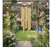 32 Inch Deep Tone Wind Chimes for Garden, Premium Beech Wood Life Tree Memorial Wind Chimes, Thickened Aluminum Tubes, Waterproof Rust-Proof Windchimes for Outdoor, Healing, Gift (Gold)