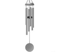 32 Inch Deep Tone Wind Chimes For Outside, All Weather Metal Garden Decor With Calming Sounds For Patio Backyard And Lawn, Black(silver)