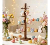32 inch Easter Farmhouse Ornament Tree Display Stand Artificial Easter Egg Display Tree Tabletop Decor Wood Rustic Trees for Wedding Anniversary Christmas Birthday Farmhouse Party Home Decoration