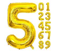 32-Inch Gold Number Balloon | Jumbo Foil Balloon for Birthday, Anniversary, Graduation, New Year & Milestone Events | Party Decoration (5 gold)