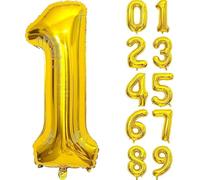 32-Inch Gold Number Balloon | Jumbo Foil Balloon for Birthday, Anniversary, Graduation, New Year & Milestone Events | Party Decoration (1 gold)