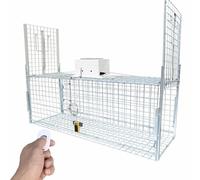 32 Inch Infrared Live Animal Cage With Remote Control, Folding Humane Cat Trap Live Cage Outdoor Squirrel Trap For Raccoons, Rabbits, Chipmunks