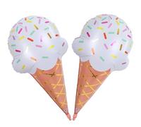 32 Inch Large Ice Cream Balloons Cone Kit, Giant Sweet Ice Cream Sprinkle Foil Balloons, Popsicle Three Scoops of Fun Social Party Decorations for Kid Girls Birthday Summer Beach Hawaii Pool Decor