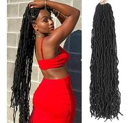32 Inch Long Soft Curls Crochet Hair Long Faux Curls 7 Packs Butterfly Faux Locs Crochet Braids Pre Looped Crochet Braids for Black Women (32 inch, 7 Packs, 1B)