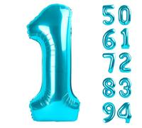 32 Inch Navy Blue 1 Balloon for First Birthday, One 1st Number Birthday Decorations Boy Man Toddler Baby, 10th 21st, Giant