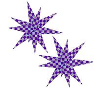 32 Inch Purple&White Checkered Star Foil Balloon, Large Exploding Star Party Decoration for Princess Birthday, Unicorn Theme, Wedding, Graduation, Baby Shower