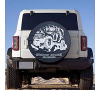 32 Inch Spare Tire Cover for 2021-2025 Ford Bronco Base, Big Bend, Black Diamond, Outer Banks 2 Door & 4 Door Wheel Tyre Protectors with Backup Camera Hole Exterior Accessories