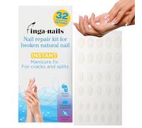 32 Instant Split Nail Saver Patches - Clear Self-Adhesive Broken Nail Repair Kit for Cracks and Splits - Temporary Manicure Fix Protector for Natural Fingernails & Polish