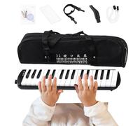 32-Key Melodica Air Keyboard Piano, Musical Instrument with Carrying Bag, Beginner & Professional Harmonium Keyboard for Music Practice, Band, and Performance Colour Black