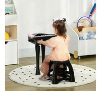AIYAPLAY 32 Keys Kids Piano Keyboard with Stool, Lights, Microphone, Black