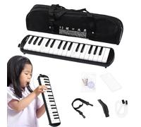 32 Keys Melodica Instrument, Soprano Melodica Air Piano Keyboard Portable With 2 Soft Long Tubes, Short Mouthpieces, Wind Instrument For Adults And Kids