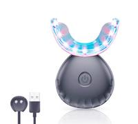 32 LED Teeth Whitening Accelerator with Cold and Red Lights Trays Device, Enhancer Built-in 16 Minute Timer (Black)