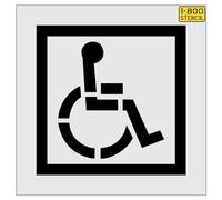 32" Legacy Handicap Stencil with 41" Solid Border - 1/16" (.063") Light-Duty LDPE