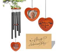 32'' Memorial Wind Chime with Wooden Photo Frame, Wind Chimes for Loss of Mother, Sympathy Wind Chimes, Bereavement/Memorial/Sympathy Gift, Outdoor Bereavement Wind Chimes