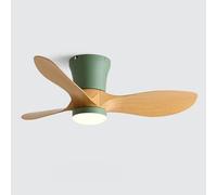 32" Modern 3-Blade Ceiling Fan with Lights & Remote - Quiet Flush Mount Imitation Wood Design, Ideal for Bedroom & Living Room, Stylish Small Ceiling Fan