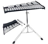 32-Note Foldable Glockenspiel Xylophone with Adjustable Stand - Percussion Instrument Set including Mallets - Ideal for Beginners, Bands, and Performances