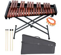 32 Note Xylophone Professional Wooden Glockenspiel Xylophone with Adjustable Stand - Premium Musical Instrument Includes 4 Mallets, Hand Bell & Bag