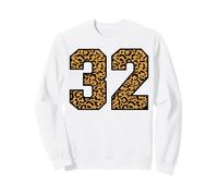 32 Number Leopard Thirty-Two Team Sports Varsity Matching Sweatshirt