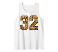 32 Number Leopard Thirty-Two Team Sports Varsity Matching Tank Top