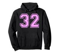 32 Number Thirty-Two Sports Varsity College Girl Matching Pullover Hoodie
