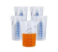 32 oz (1000 ml) Disposable Flexible Clear Plastic Graduated Mixing Cups for Paint, Resin, Epoxy