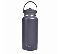 32 oz Ceramic Lining Insulated Stainless Steel Water Bottle - Double Wall acuuVm Insulation, Leak-Proof Lid & BPA-Free Design, Perfect for Hiking, Running, Sports & Outdoor Adventures (1, Grey)
