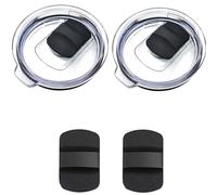 32 oz Tumbler Lid Replacement for Yeti Rambler, 32 oz Mug, BPA Free with 4 Magnetic Slider (2 Pack)