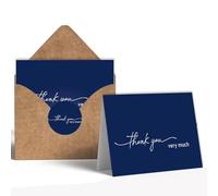 32 Pack 350GSM | Thank You Cards Matching Sealing Stickers with Envelopes | Baby Shower & Wedding Thank You Notes & Cards for Teather,Graduation,Business,Holiday Gifts 3.5x5 inches (Blue (very much))