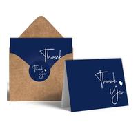 32 Pack 350GSM | Thank You Cards Matching Sealing Stickers with Envelopes | Baby Shower & Wedding Thank You Notes & Cards for Teather,Graduation,Business,Holiday Gifts 3.5x5 inches (Blue Heart)