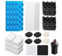 32 Pack Aquarium Filter Media Kit, Compatible with Fluval 306/307 Canister | Includes Replacement Bio-Foams, Activated Carbon & Ceramic Rings (2 Sets Filter Bio Media Maintenance Bundle)
