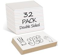 32 Pack Dry Erase Boards, 9"x12" Double Sided Easel Small Whiteboards with Lines for Kids, Education Teacher Classroom Bulk, Mini Portable Drawing Writing White Boards Lined Lapboards for Students