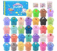 32 Pack Fluffy Mini Butter Slime Kit, Putty Slime for Kids Party Favors