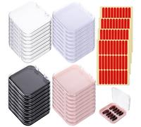32 Pack Press on Nail Packaging Box with 120 Pcs Adhesive Double Sided Tape, Acrylic Nail Packaging for Press Ons Nails Organizers and Storage for Fake Nails Storage Display Art Business Salon