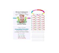32 Pack Welcome Classroom Bead Bracelets,Back to School Friendship Bracelets with Greeting Cards and Gift Bags,Party Favors, First Day of School Gifts From Family Teachers