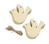 32 Pack Wood Peace Dove Bird Cutouts Unfinished Wooden Peace Dove Bird Hanging Ornaments DIY Peace Dove Bird Craft Gift Tags for Home Party Decoration Craft Project