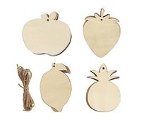 32 Pack Wooden Fruit Cutouts Wooden Apple Lemon Pineapple Strawberry Cutouts Fruit Shape Ornaments Unfinished Wood Fruit Craft Gift Tags for Home Party Decoration Craft Project