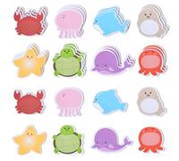 32 Pads Sea Animal Sticky Notes Set, Cute Cartoon Self-Stick Notes School Stationery Supplies, Pastel Sticky Note Book Tabs, Funny Memo Note Pad Party Bag Fillers for Kids 640 Sheets (8 Styles)
