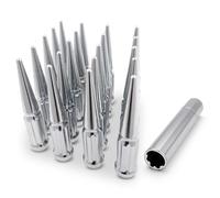 32 Pc Solid Spline Spike Lug Nuts Kit 14x1.5 Chrome for Ford Super Duty 2003-2024 F-250 F-350 8x170 Bolt Pattern Wheel