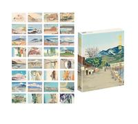 32 PCS 1 Set Japanese Landscape Postcards Set Literary Greeting Cards Blessing Message Card Postcard-Boxed (Japanese Painting)